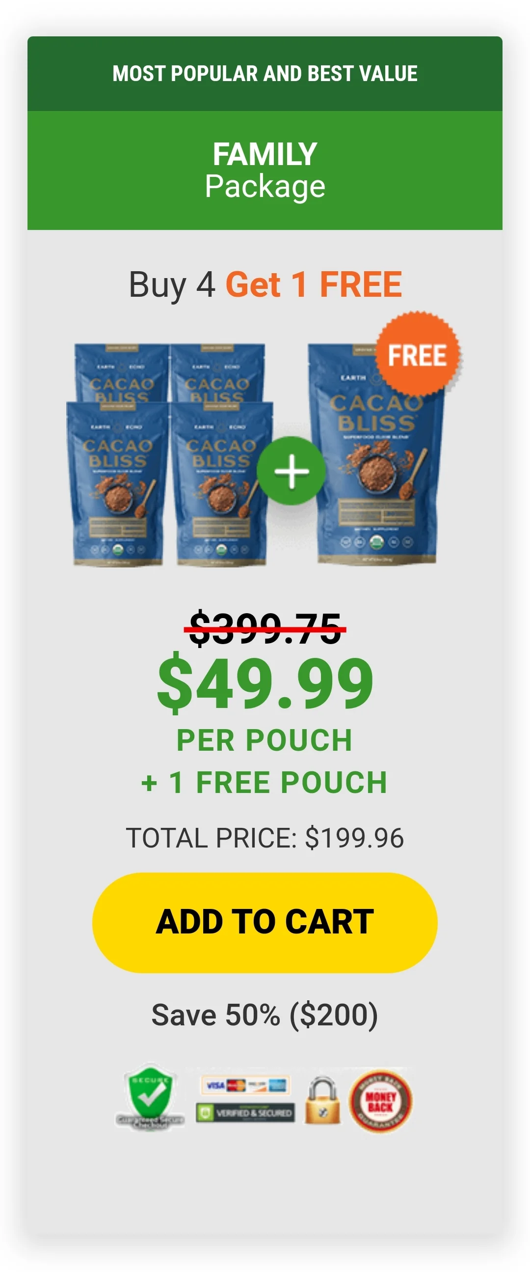 Cacao Bliss™ 5 pouches pricing